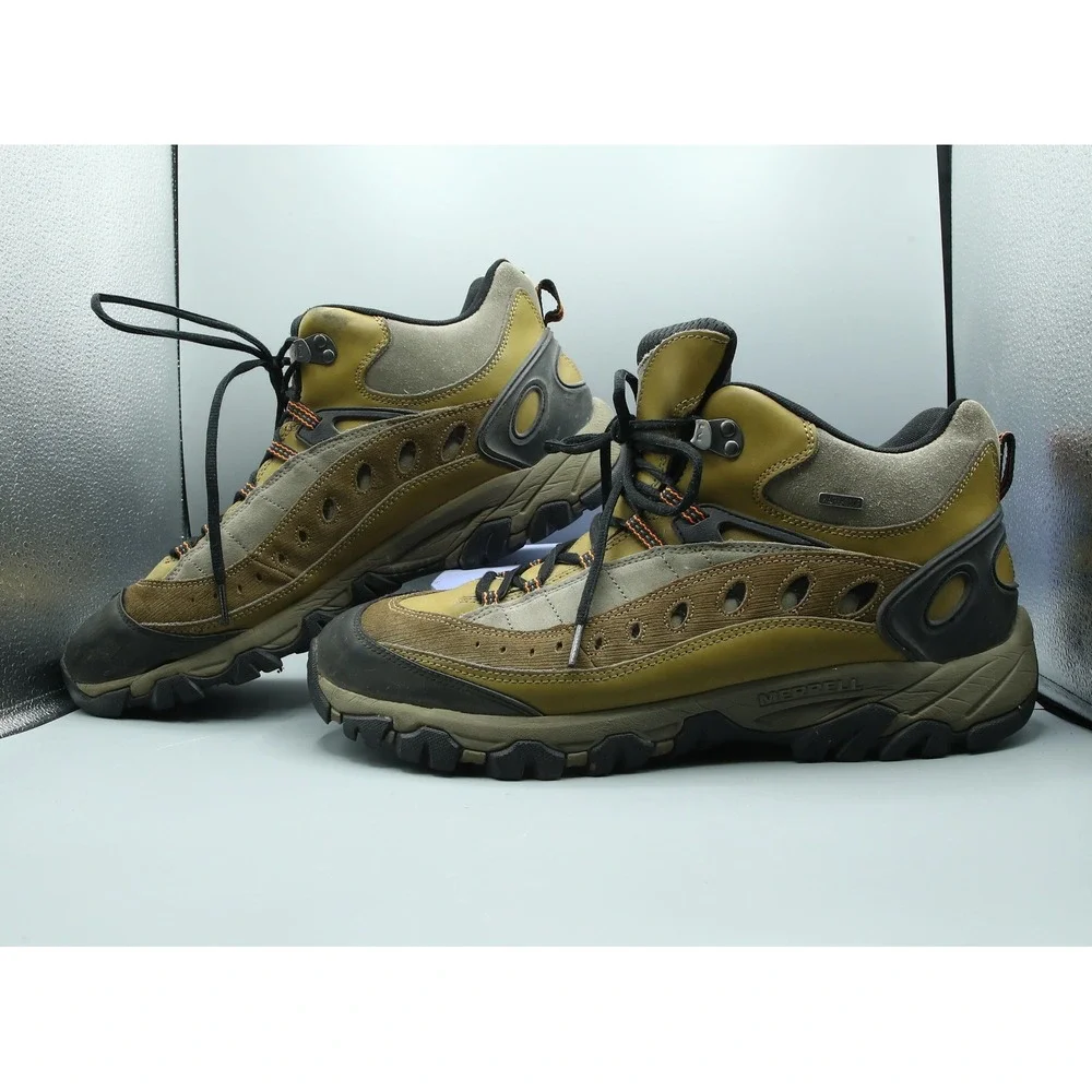 Merrell Pulse II Mid Waterproof Hiking Boots Men 14 Nubuck Leather Vibram Sole